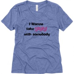 Ladies Relaxed Fit Super Soft Triblend V-Neck Tee