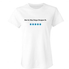 Mud-di: Miss Unique Designer Is 5 Blue Stars Tee Shirt 