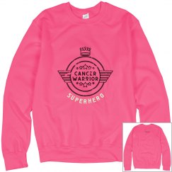 Womens Neon Pink Cancer Warrior Sweatshirt