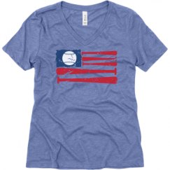 Ladies Relaxed Fit Super Soft Triblend V-Neck Tee