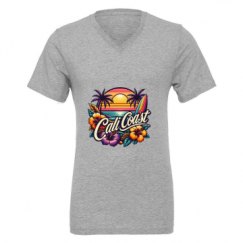 Unisex CVC Jersey V-Neck T-Shirt