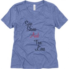 Ladies Relaxed Fit Super Soft Triblend V-Neck Tee