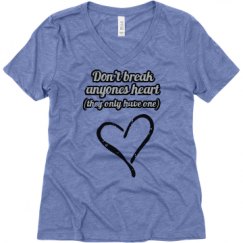 Ladies Relaxed Fit Super Soft Triblend V-Neck Tee