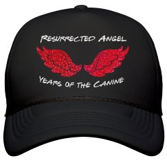 Resurrected Angel Hat w/ Red Glitter Wings