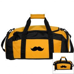 Yellow mustache duffel bag