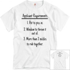 Applicant Requirements Tee