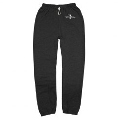  Unisex Long Scrunch Sweatpants w/ white logo