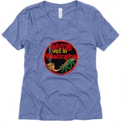 Ladies Relaxed Fit Super Soft Triblend V-Neck Tee