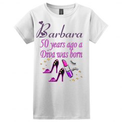 PRETTY PURPLE 50TH BIRTHDAY FASHIONISTA DESIGN
