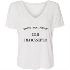 Ladies Flowy Slouchy V-Neck Tee