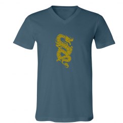 Gold and blue dragon shirt