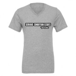 Unisex CVC Jersey V-Neck T-Shirt