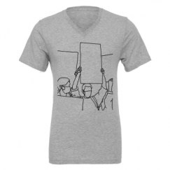 Unisex CVC Jersey V-Neck T-Shirt