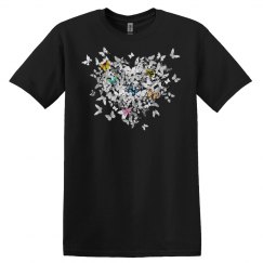 Butterflies Monochrome and Colorful Butterflies Heart