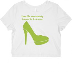 Ladies Slim Fit Crop Top Tee