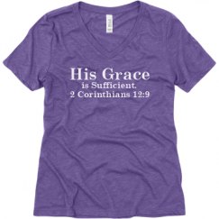 Ladies Relaxed Fit Super Soft Triblend V-Neck Tee