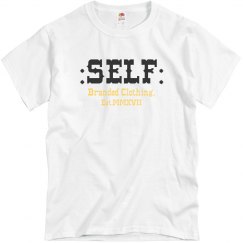 Self Branded White Blk & Yellow Tee