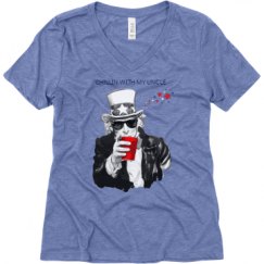 Ladies Relaxed Fit Super Soft Triblend V-Neck Tee