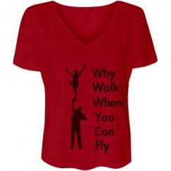 Ladies Flowy Slouchy V-Neck Tee