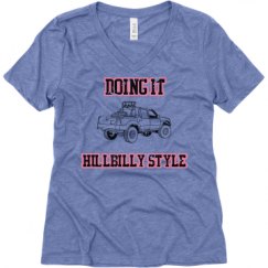 Ladies Relaxed Fit Super Soft Triblend V-Neck Tee