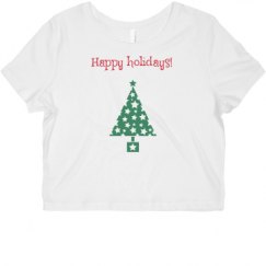 Ladies Slim Fit Crop Top Tee