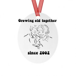 Metal Oval Christmas Ornament