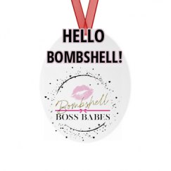 Metal Oval Christmas Ornament