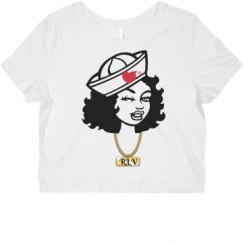 Ladies Slim Fit Crop Top Tee