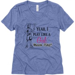 Ladies Relaxed Fit Super Soft Triblend V-Neck Tee