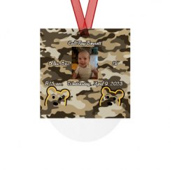 Metal Oval Christmas Ornament