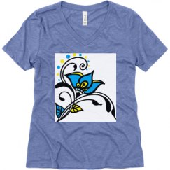 Ladies Relaxed Fit Super Soft Triblend V-Neck Tee