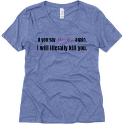 Ladies Relaxed Fit Super Soft Triblend V-Neck Tee