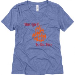 Ladies Relaxed Fit Super Soft Triblend V-Neck Tee