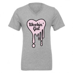 Unisex CVC Jersey V-Neck T-Shirt