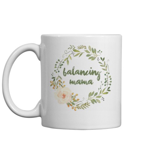 Balancing Mama Wreath and Rose Mug
