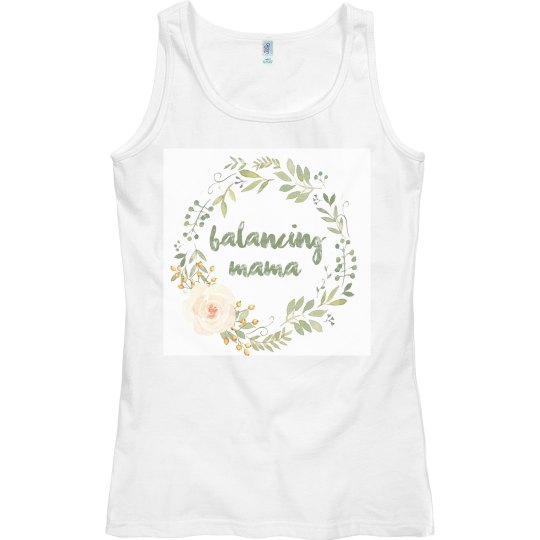 Balancing Mama Wreath and Rose Tank