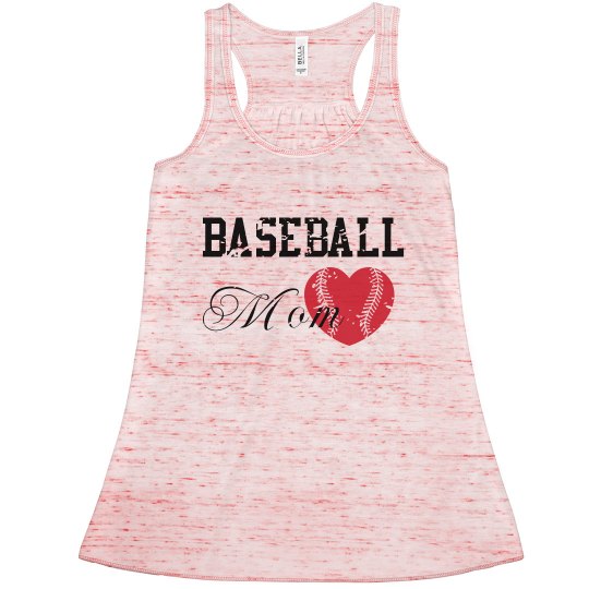 Baseball Mom  Red heart