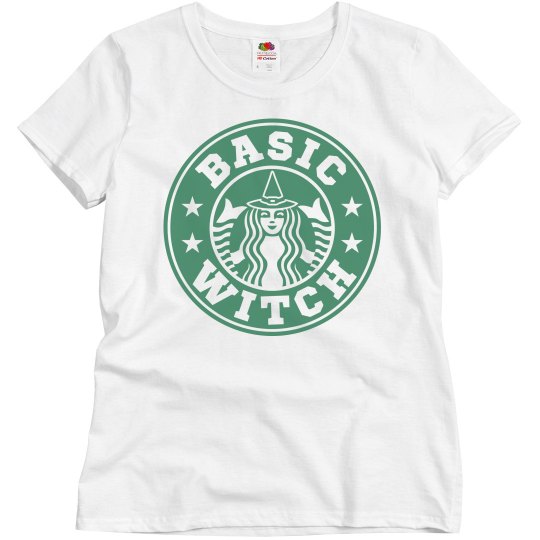 Basic Witch With Coffee Halloween T-Shirt