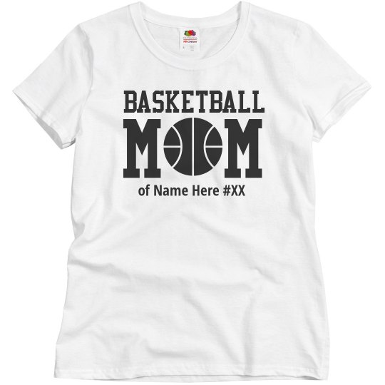 Basketball Mom Custom Name Number Semi Relaxed Fit Tee