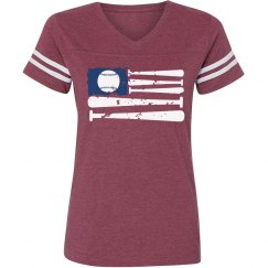 Baseball Flag - grey, white & blue