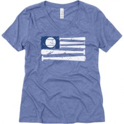 Ladies Relaxed Fit Super Soft Triblend V-Neck Tee