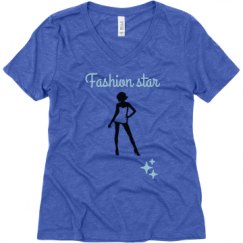 Ladies Relaxed Fit Super Soft Triblend V-Neck Tee