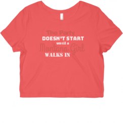 Ladies Slim Fit Crop Top Tee