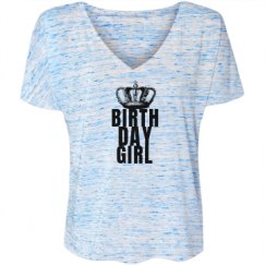 Ladies Flowy Slouchy V-Neck Tee