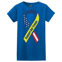Support our Troops Stars & Stripes Ribbon