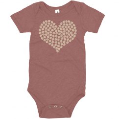tan heart baby-suit