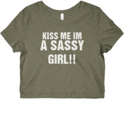 Ladies Slim Fit Crop Top Tee