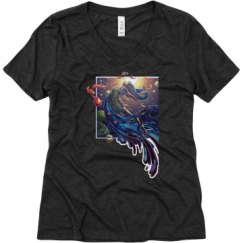 Ladies Relaxed Fit Super Soft Triblend V-Neck Tee