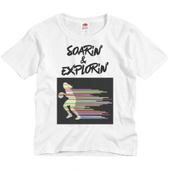 White youth Tee w/basketball player graphic 