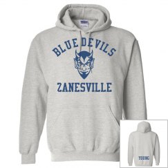 ZHS Blue Devils w/name on back